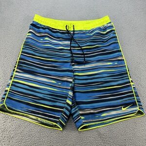 Nike Board Shorts Men's Large Blue Volt Swim Trunks Lined Zip Pocket Beach‎ Pool